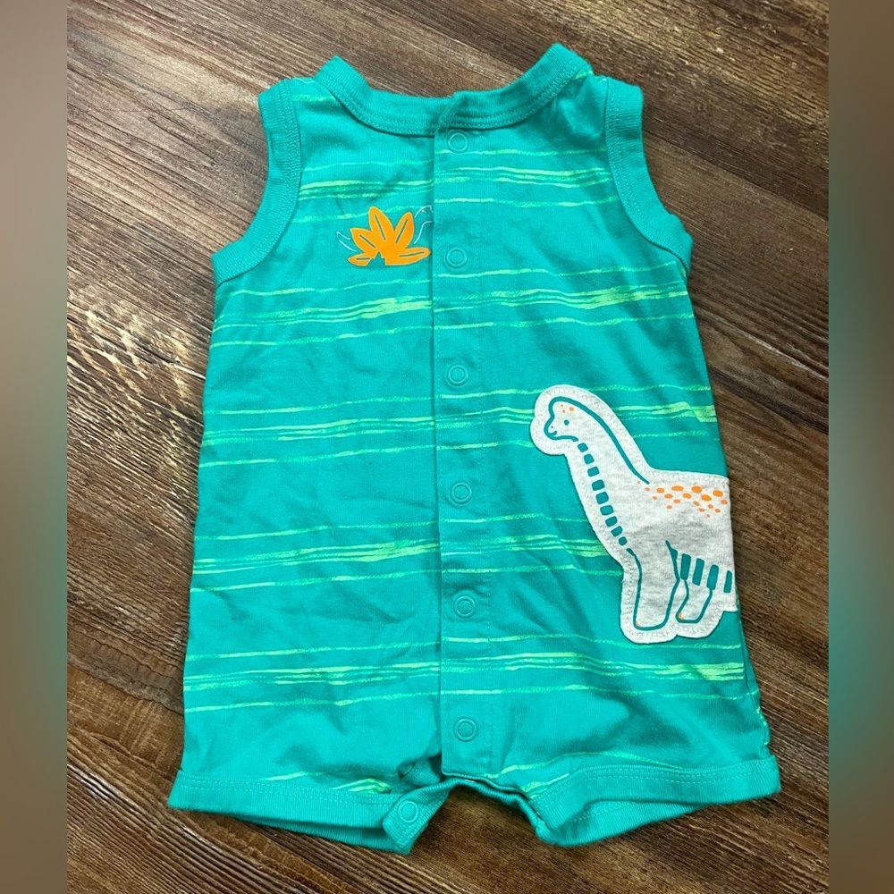 Carter’s Baby Boy Sleeveless Dinosaur Romper Size 3M